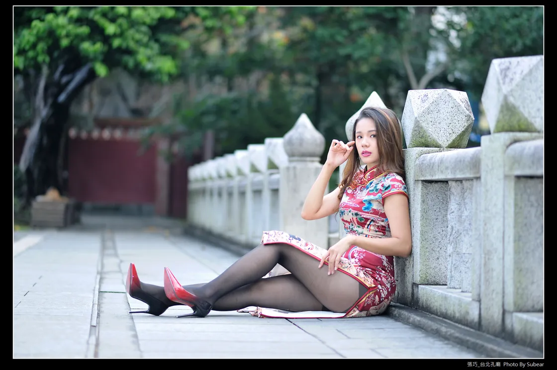 [Mzsock] NO.098 Zhang Qiao cheongsam black silk high heels beautiful legs street photography#[54P]-26